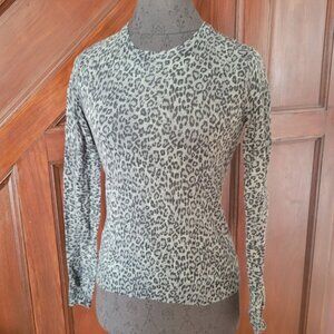 Lauren Ralph Lauren Petite P/S Leopard Print Cashmere & Silk Womens Sweater